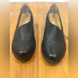 Dansko Black Leather Slip-On Loafers for Women